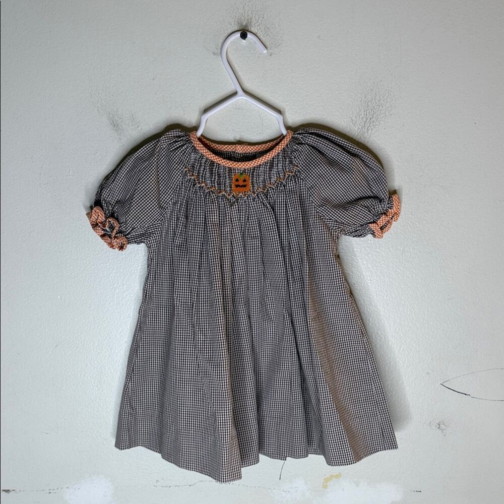 Bebe Mignon Black and Orange Kids Pumpkin Dress Size 3 Months